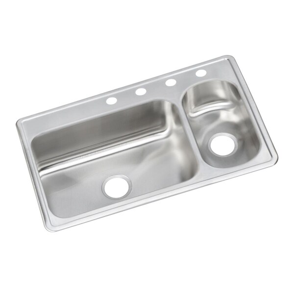 Elkay Dayton Stainless Steel 33 X 22 X 8-1/8 70/30 Double Bowl Top Mount Sink DSEMR23322R0 - main
